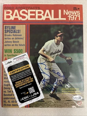 Brooks Robinson HOF Signed  1971 Baseball Magazine JSA COA - Image 1 of 4