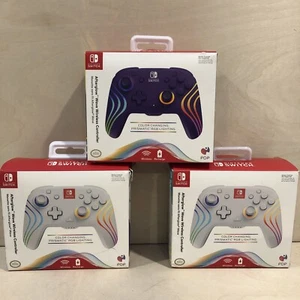 Lot 3X PDP Afterglow Wave RGB Wireless Controller for Nintendo Switch / OLED - Picture 1 of 15