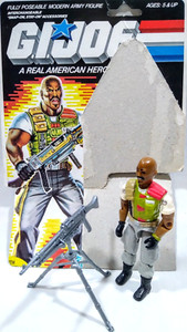1986 GI Joe Roadblock v2 Complete w/Machine Gun Weapon Tripod File Card Back
