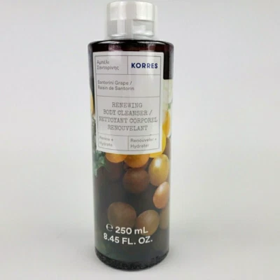 Gel de ducha limpiador corporal hidratante renovador de uva Korres Santorini 8,45 oz nuevo Foto 1 de 4