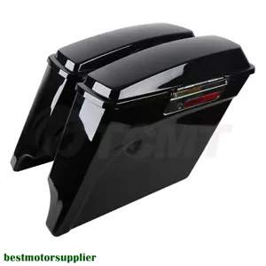5" Hard Stretched Saddlebags Fit For Harley Street Electra Glide 1993-2013 2008 - Picture 1 of 12