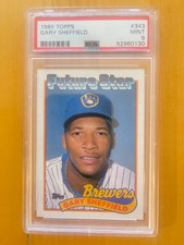 Gary Sheffield 1989 Topps Future Star Rookie #343 PSA 9 Mint Milwaukee Brewers