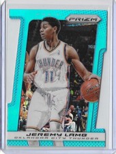 2013-14 Panini Prizm Basketball Jeremy Lamb Die-Cut Blue Prizm Thunder /199