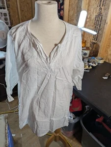 mountain lake white cotton ladies xl tunic - Picture 1 of 10