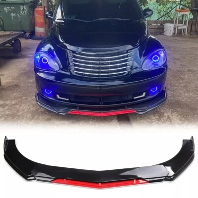For Chrysler PT Cruiser Car Front Bumper Lip Spoiler Splitter Glossy Black+Red - Image 1 of 4