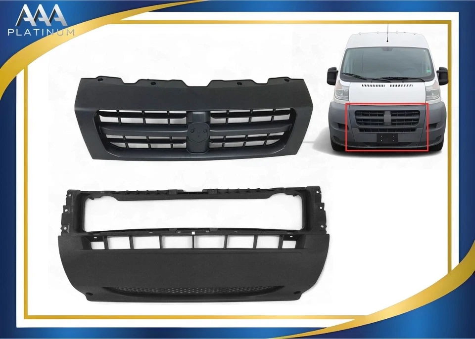 Parachoques delantero para Ram Promaster 1500-3500 2014-2018 parrilla superior con cubierta central Foto 1 de 4