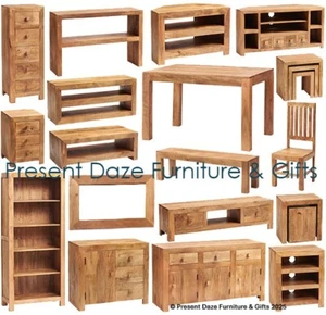 Tokyo Sideboards Bookcases Coffee Tables & TV Unit - Solid Mango - Light Finish - Picture 1 of 65