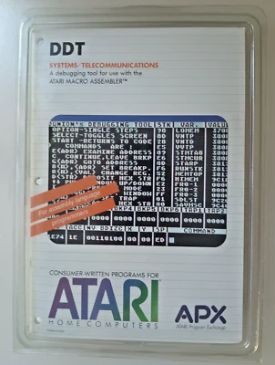 DDT; Telecommunications;Atari 400/800/LX/XE Diskw/manual;APX-20150 Plastic Cover - Image 1 of 2