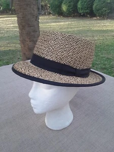 Sombrero Fedora Park Royal Talla M "East Wabash" Grueso Semirrígido Paja Hecho en EE. UU. - Imagen 1 de 11