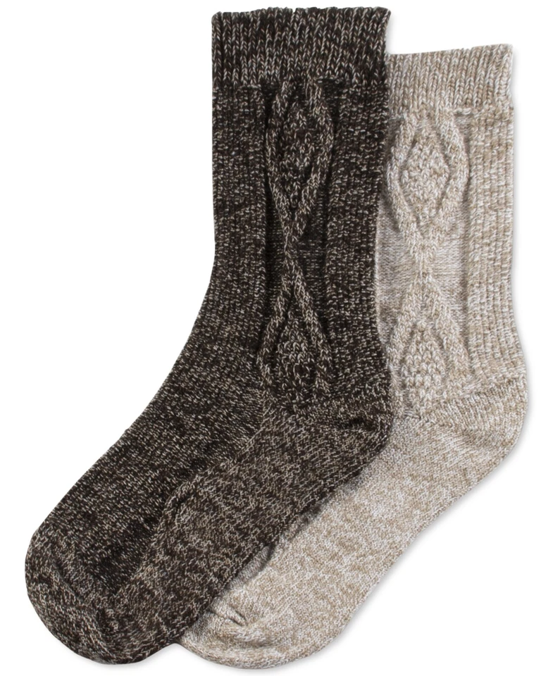 HUE Women’s Soft Knit Crew Boot Socks 2 Pair Pack - Image 1 of 1
