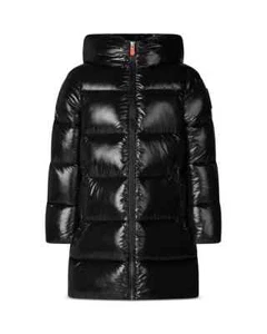 NWT Save The Duck Hooded Girls' Millie Quilted Black Jacket - Size 4 - Picture 1 of 6