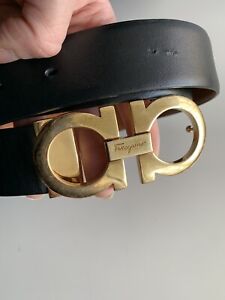 Ferragamo Double Gancio Reversible Leather Belt