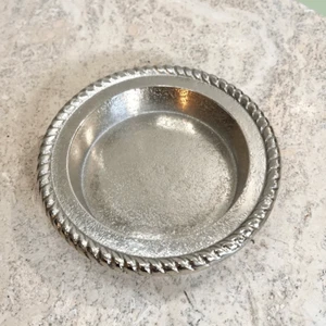 Vintage versilbert Edelstahl Art Deco Rund Überstricher Bonboniere Kerze ho - Bild 1 von 8