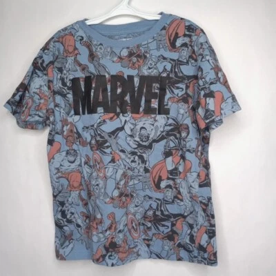 Marvel Boys All Over Print Crew Neck Short Sleeve T-shirt Size Medium - Image 1 of 4