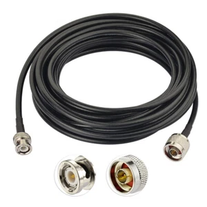 BNC Male Plug to N Male Plug RG58 Pigtail Antenna Adapter Coaxial Cable 20 feet - Picture 1 of 5
