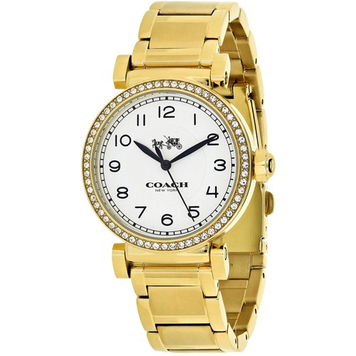 Orologio Coach Donna Madison Quarzo Quadrante Bianco Bracciale Oro Giallo 14502397