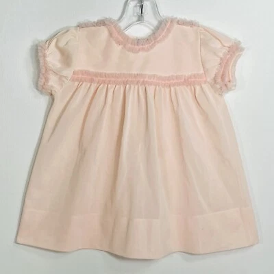 Vestido Bebé Thomas Talla 12mo Rosa Semi Transparente Suave Nylon Volantes Fiesta De Colección Foto 1 de 4