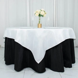 70" x 70" WHITE Premium Polyester Square TABLECLOTH Party Events Decorations - Picture 1 of 5