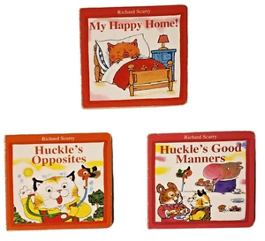 Richard Scarry x3 Opposites Home Good Manners Children Small Board Picture Books - Picture 1 of 9