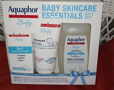 Aquaphor Baby Skincare Essentials Set de regalo Champú para bebé Crema para erupción de pañales Nuevo en caja Foto 1 de 4