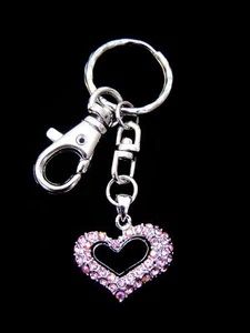LLAVERO CORAZÓN CRISTAL 3D SOPORTE 5 COLORES TONO PLATA - Imagen 1 de 7