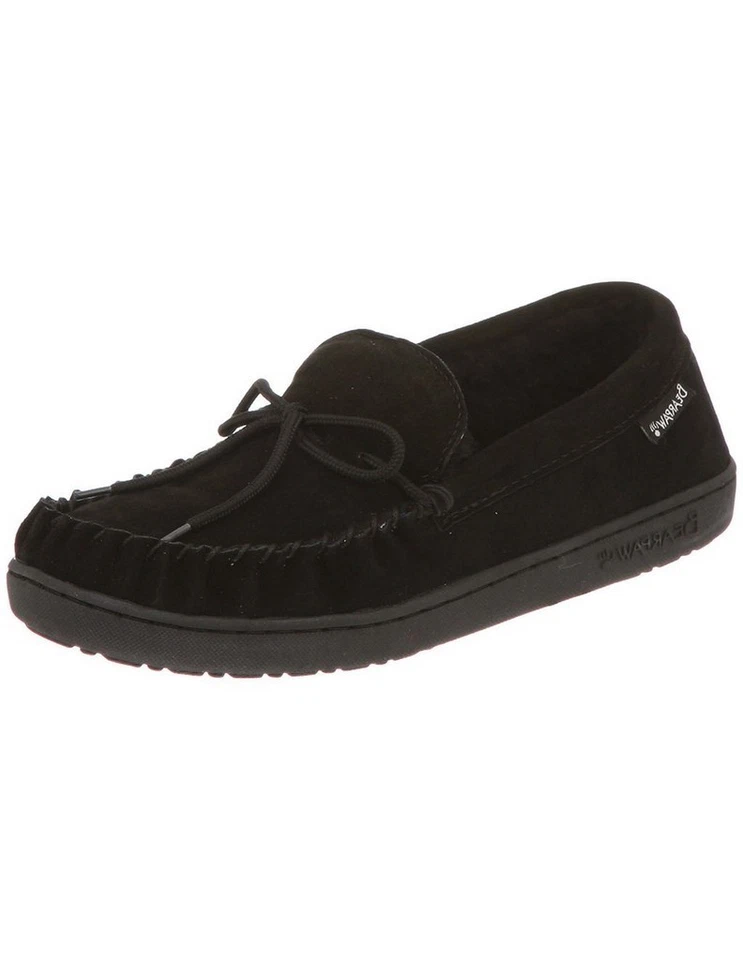 BEARPAW MOC II 1295 Black Mens Slippers Size 9 M