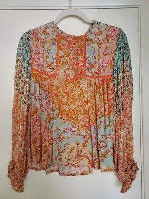 Anthropologie Bl^nk London Miranda Peasant Blouse, S,  Boho Top, NEW with Tags - Image 1 of 4