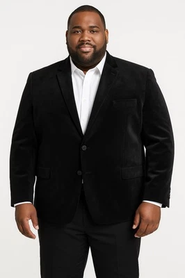 JF J Ferrar Black Velvet Blazer Jacket 54R Big & Tall Mens Formal Suit Jacket - Image 1 of 4