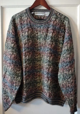 Suéter Pullover Geométrico XL De Colección Jhane Barnes Para Hombre 3D Arco Iris Degradado Foto 1 de 4