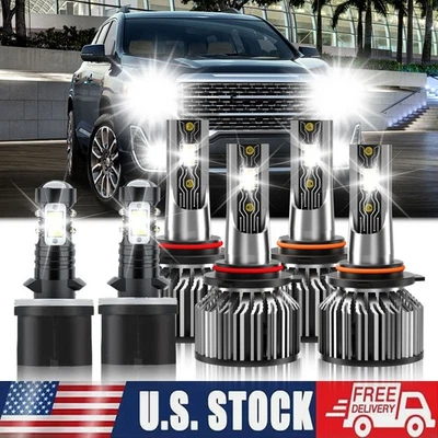 Para GMC Sierra 3500 2001-2002 LED Faro Bombilla Alto Bajo + Kit Luz Antiniebla 6500K Foto 1 de 4