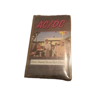 AC/DC "DIRTY DEEDS DONE DIRT CHEAP" CASSETTE TAPE - USA MADE - Sealed Hype - Image 1 of 4