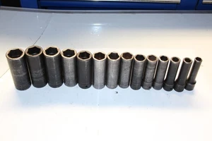 SNAP-ON TOOLS 14pc 1/2" Drive 6-Point Metric Deep Impact Socket Set (10-24 mm) - Picture 1 of 7