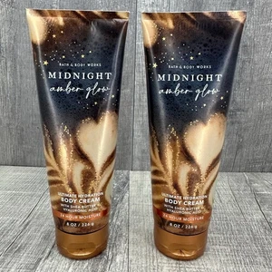 NEW! (2) - Bath & Body Works MIDNIGHT AMBER GLOW Body Cream 24 Hour Moisture - Picture 1 of 3