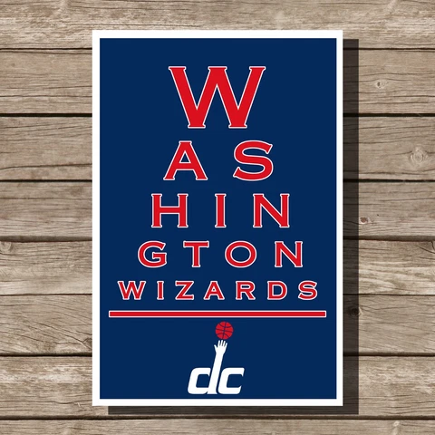 Washington Wizards Poster Sports NBA Basketball Eyechart Art Print 12x16" Cover