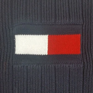 Vintage Tommy Hilfiger Big Flag Logo Knit Sweater Blue Womens 2XL - Picture 1 of 5