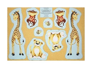 Suzybee Friends cut out soft toy Panel Fabric DIY pillow Lion Bee Giraffe Monkey - Bild 1 von 1
