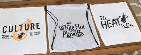 PRICE CUT! Miami Heat 2023 NBA Playoff Rally Towel, Finals Towel & a String Bag Cover