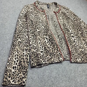 Marc-Cain Damen offene Jacke N5 D-42 beige Leopard Strick offene Strickjacke XL - Bild 1 von 13
