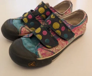 Keen Sula Canvas Polka Dot Pink Yellow Teal Shoes Slip-on Women's US 5.5 - Picture 1 of 6