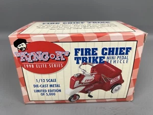 1998 KING K Fire Chief Trike Mini Pedal DIE CAST METAL 1/12 SCALE Elite Series - Picture 1 of 8