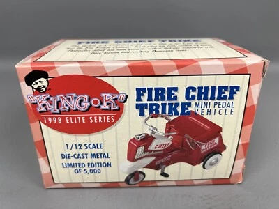 1998 KING K Fire Chief Trike Mini Pedal DIE CAST METAL 1/12 SCALE Elite Series - Image 1 of 4