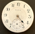 Antique 1910 Elgin Grade 339 Pocket Watch Movement Running Ticks 16s 17j USA