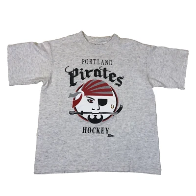 Винтажная детская хоккейная серая рубашка Salem AHL Portland Pirates молодежный размер большой 14-16 - Изображение 1 из 4