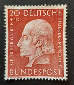 Germany: 1954 - Helpers of Humanity - 20 + 10 Pf Johann Friedrich Oberlin - Used - Picture 1 of 2