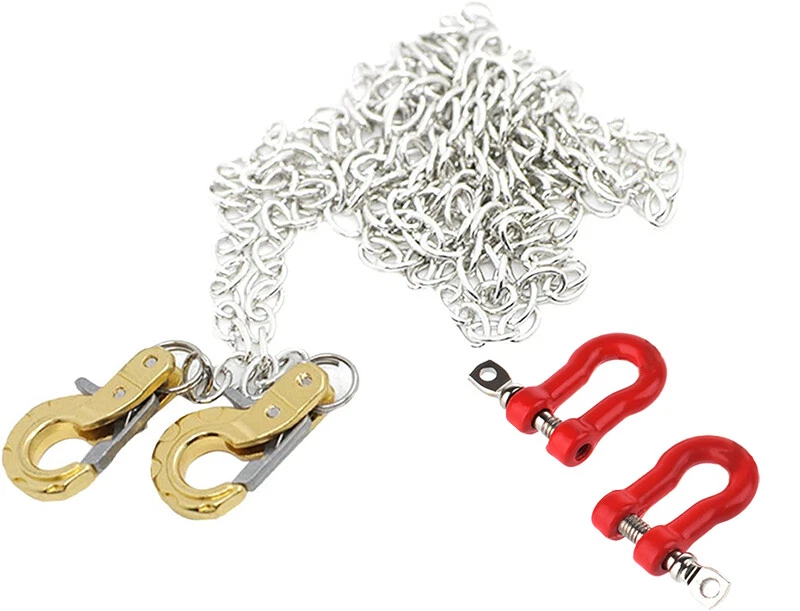 Realistic 1/10 Size Drag Chain & Tow Hooks w/Bow Shackle for 1/10 Scale Off-Road - Image 1 of 1