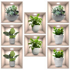  2 Sets of Plants Wall Decals 3D Removable Wall Stickers 3D Plants Mural Wall