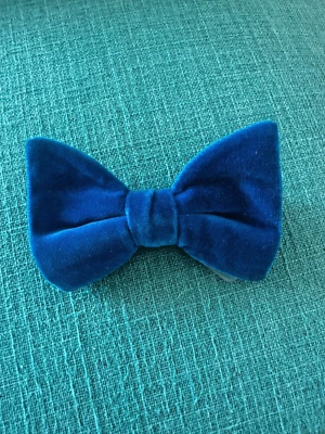 Clip de terciopelo azul vintage años 60 70 en pajarita graduación formal Vegas Foto 1 de 3