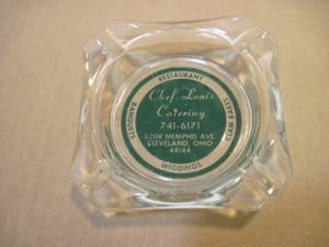 OLD VINTAGE CHEF LOUIS CATERING CIGAR TOBACCO ASHTRAY ADVERTISING - Picture 1 of 2