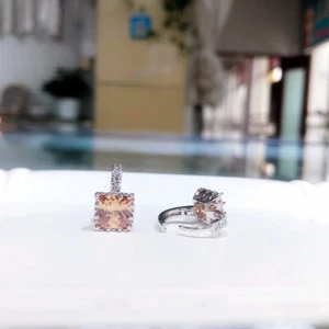 Clearance Discount Cubic Crystal Sliver Stud earrings Jewelry With Earring Box - Picture 1 of 13