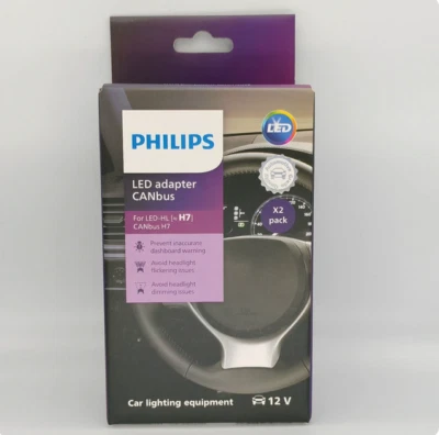 PHILIPS 18952C2 Faróis LED CANbus Adaptador para Lâmpadas LED Carro H7 12V Conjunto de 2 - Imagem 1 de 4